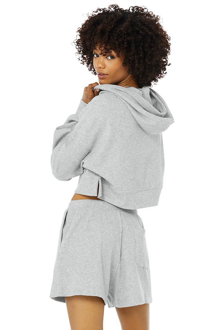 Alo Yoga Muse Women's Hoodie Grey | 57KZVBSDT