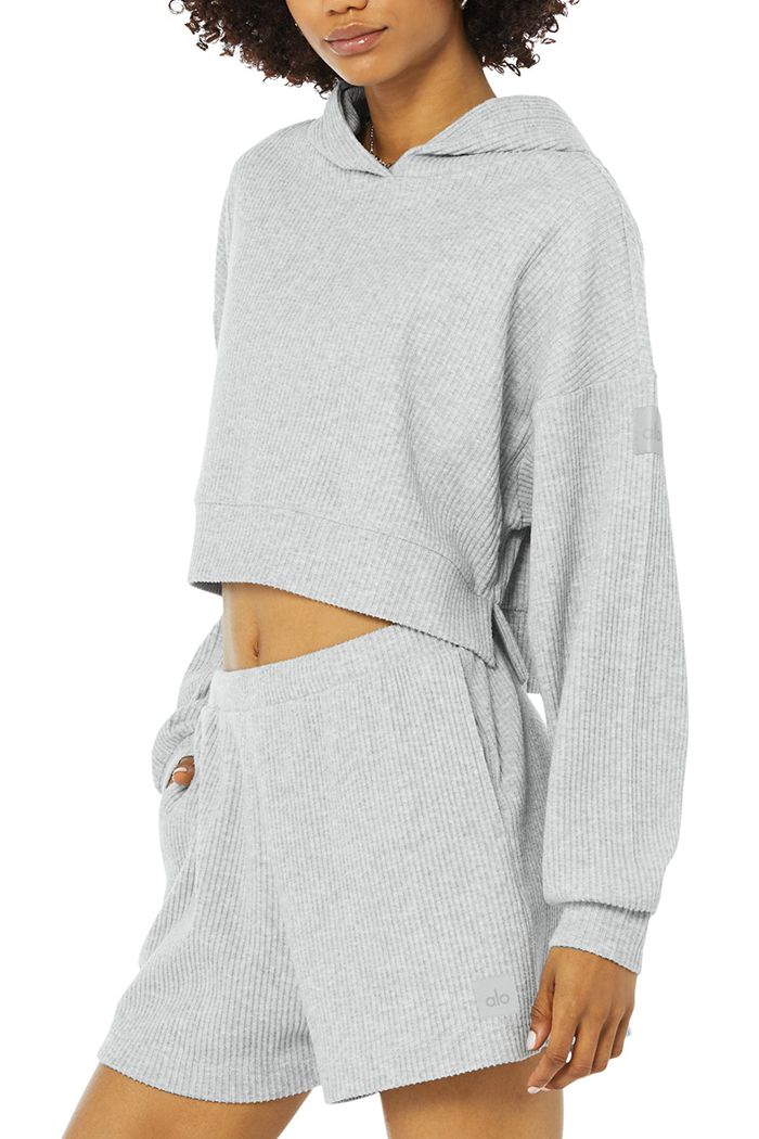 Alo Yoga Muse Women's Hoodie Grey | 57KZVBSDT