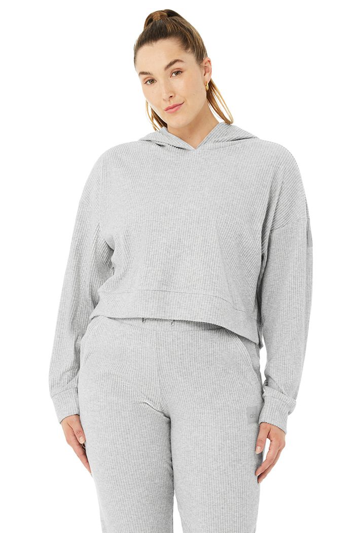 Alo Yoga Muse Women's Hoodie Grey | 57KZVBSDT