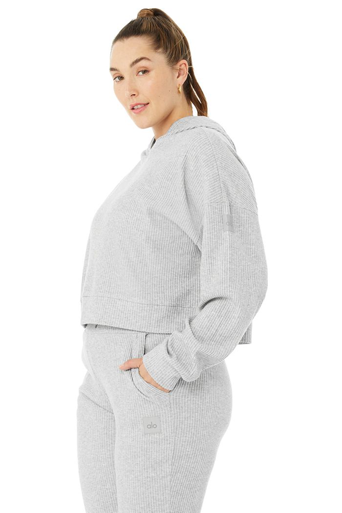 Alo Yoga Muse Women's Hoodie Grey | 57KZVBSDT