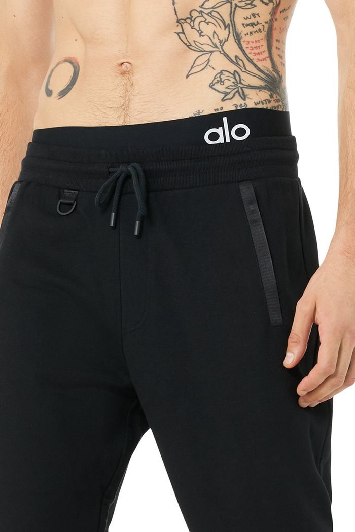 Alo Yoga Nomadic Sweat Men's Pants Black | 13VAKMLHP