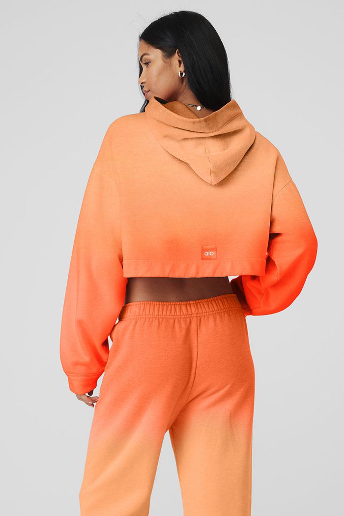 Alo Yoga Ombre Bae Women's Hoodie Orange | 39UEVMSOR