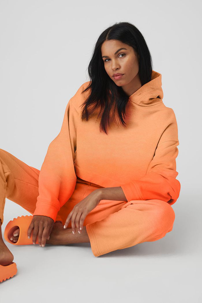 Alo Yoga Ombre Bae Women's Hoodie Orange | 39UEVMSOR