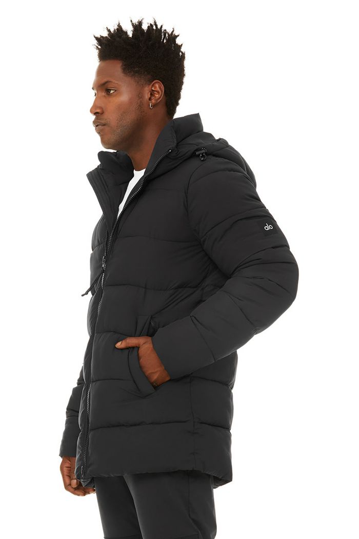 Alo Yoga Polar Puffer Men\'s Jackets Black | 19DCPOLHU