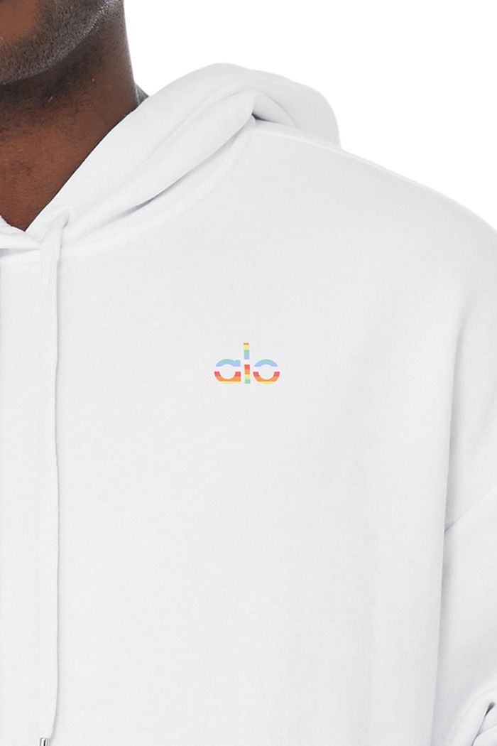 Alo Yoga Pride Accolade Men's Hoodie White | 52HLYVEDQ