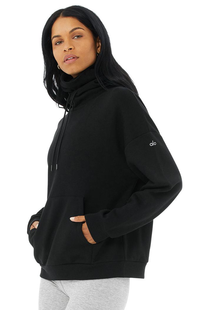 Alo Yoga Protection Women's Hoodie Black | 97SBAWOMQ