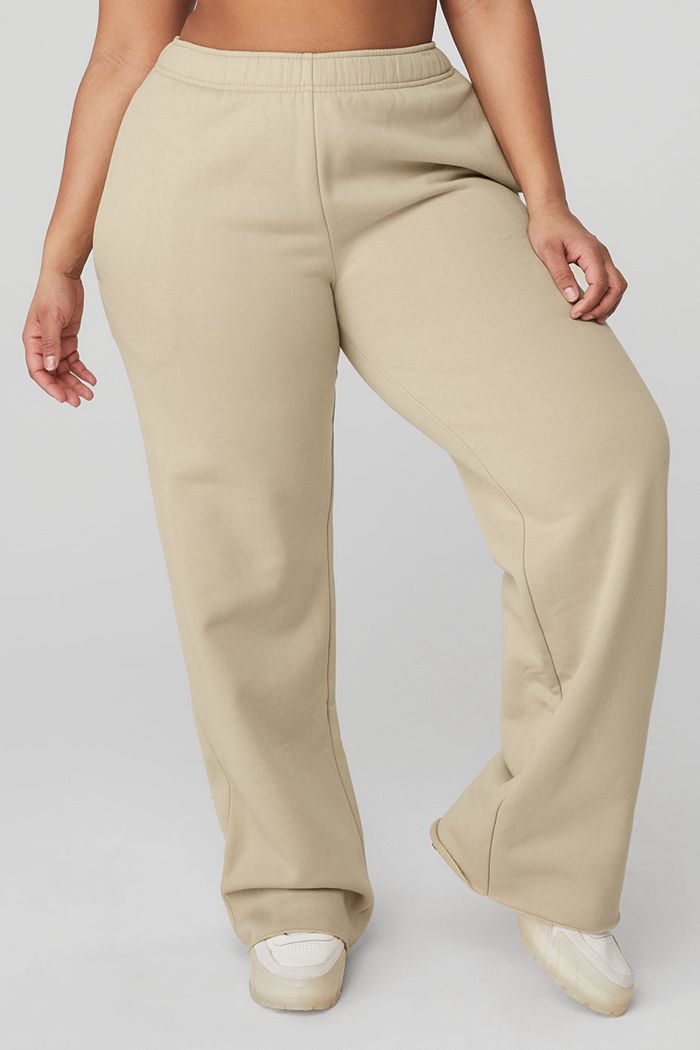 Alo Yoga Puddle Sweat Women's Pants Brown | 30GXNUMZB