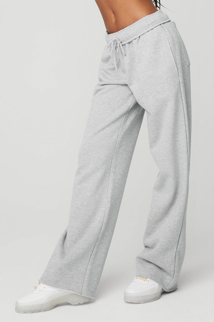 Alo Yoga Puddle Sweat Women's Pants Grey | 07WXMSDNU