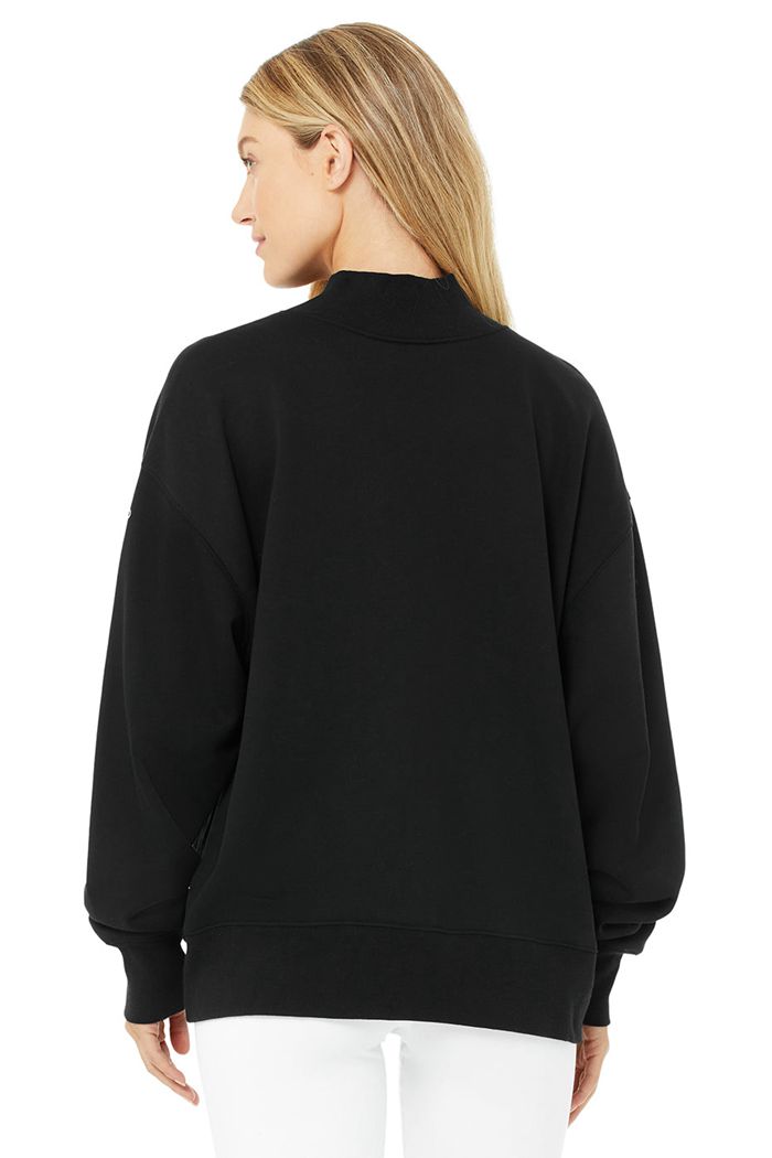 Alo Yoga Refresh Women's Pullover Black | 73NYLPXFU