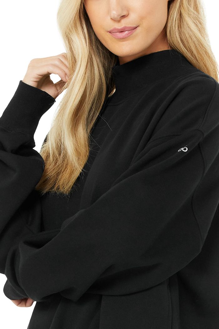 Alo Yoga Refresh Women's Pullover Black | 73NYLPXFU