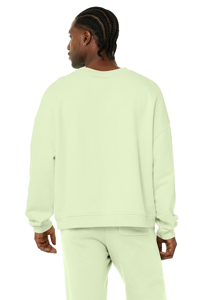 Alo Yoga Renown Crew Neck Men's Pullover Green | 54OFRSDQI