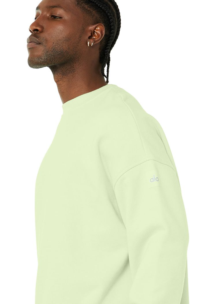 Alo Yoga Renown Crew Neck Men's Pullover Green | 54OFRSDQI