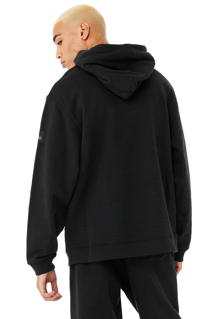 Alo Yoga Renown Men's Hoodie Black | 74GILDKWA