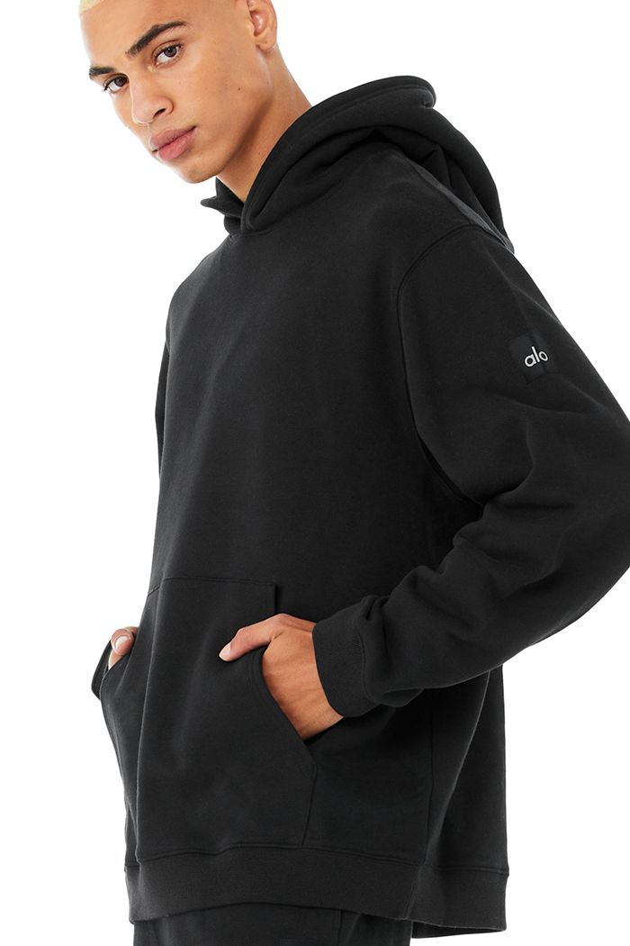 Alo Yoga Renown Men's Hoodie Black | 74GILDKWA