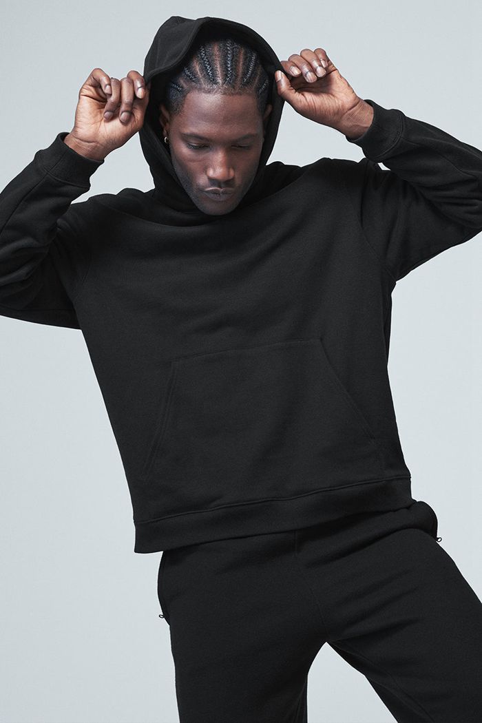 Alo Yoga Renown Men's Hoodie Black | 74GILDKWA