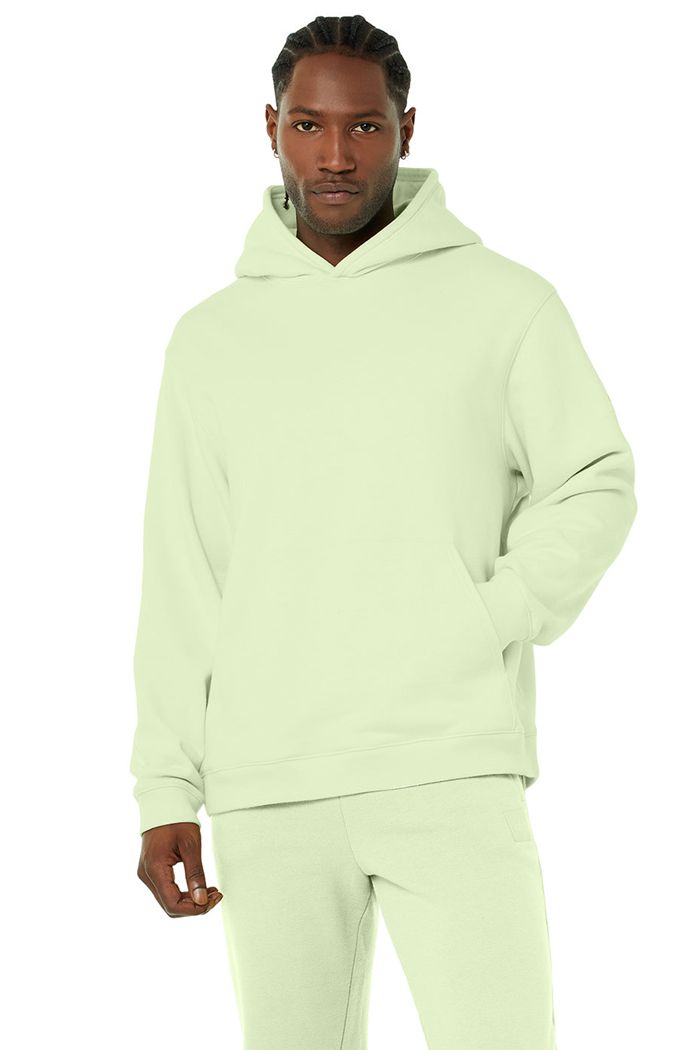 Alo Yoga Renown Men\'s Hoodie Green | 85ZRVGJQB