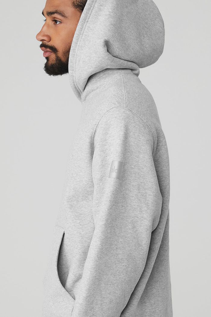 Alo Yoga Renown Men's Hoodie Grey | 64MHNXQFE