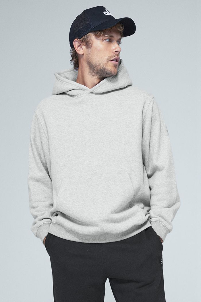 Alo Yoga Renown Men's Hoodie Grey | 64MHNXQFE