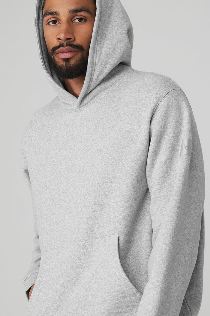 Alo Yoga Renown Men\'s Hoodie Grey | 64MHNXQFE