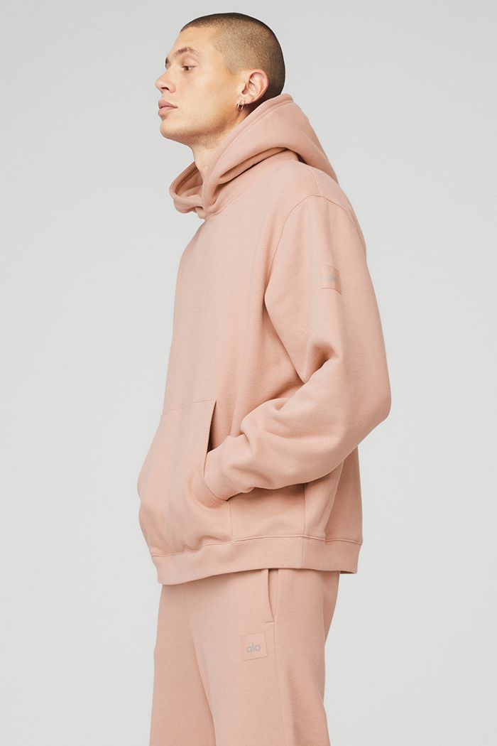 Alo Yoga Renown Men's Hoodie Pink | 86UYDXTOM