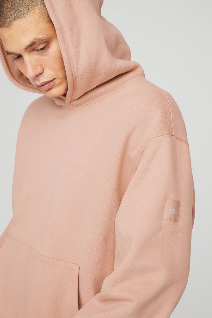 Alo Yoga Renown Men's Hoodie Pink | 86UYDXTOM