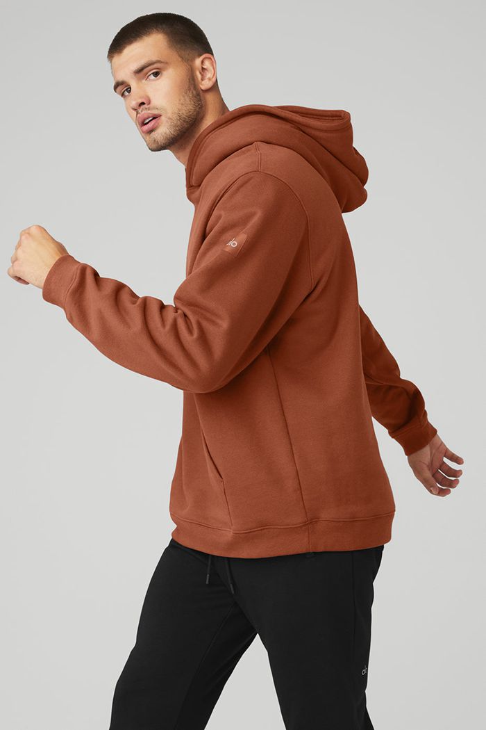 Alo Yoga Renown Men's Hoodie Red | 38XMCKVUW