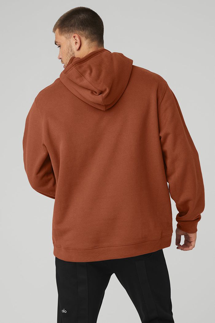 Alo Yoga Renown Men's Hoodie Red | 38XMCKVUW