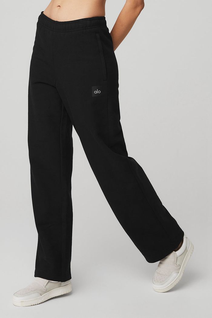 Alo Yoga Renown Sweat Women's Pants Black | 34OWRAUBL