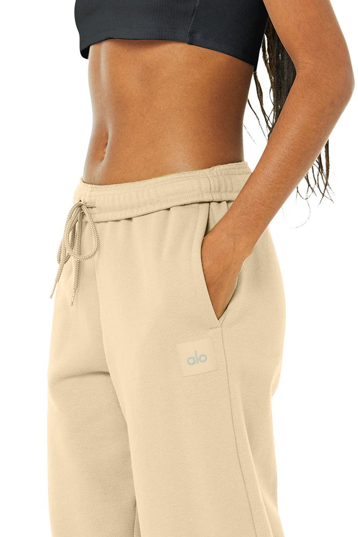 Alo Yoga Renown Sweat Women's Pants Brown | 13HEMUJAK