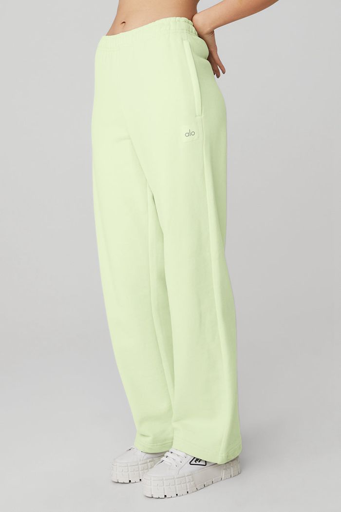 Alo Yoga Renown Sweat Women's Pants Green | 74GYZAFVX