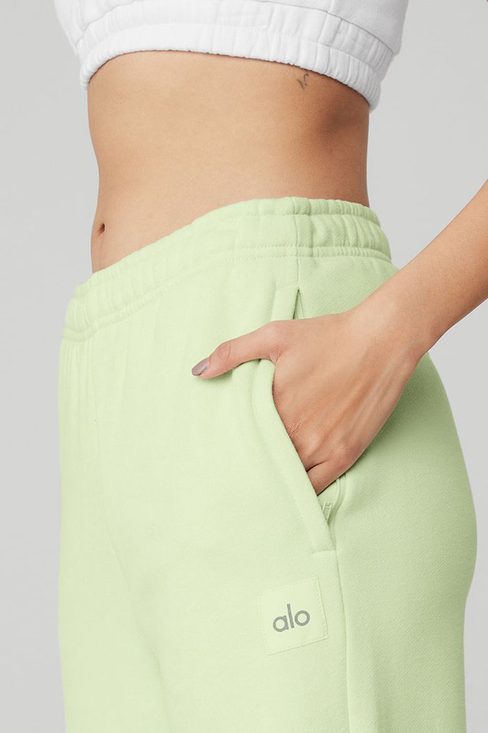 Alo Yoga Renown Sweat Women's Pants Green | 74GYZAFVX