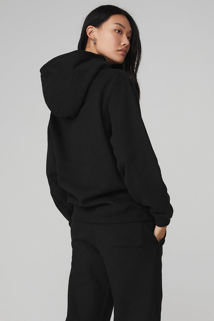 Alo Yoga Renown Women's Hoodie Black | 83BELNGQS