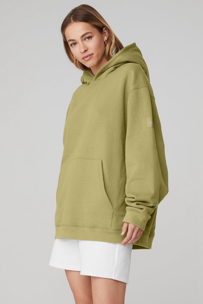 Alo Yoga Renown Women's Hoodie Green | 18CGTUMFW