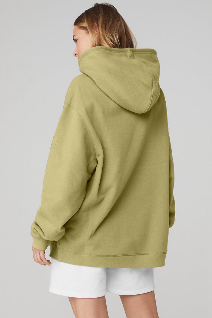 Alo Yoga Renown Women's Hoodie Green | 18CGTUMFW