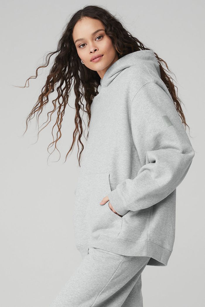 Alo Yoga Renown Women's Hoodie Grey | 51SGNOBYZ