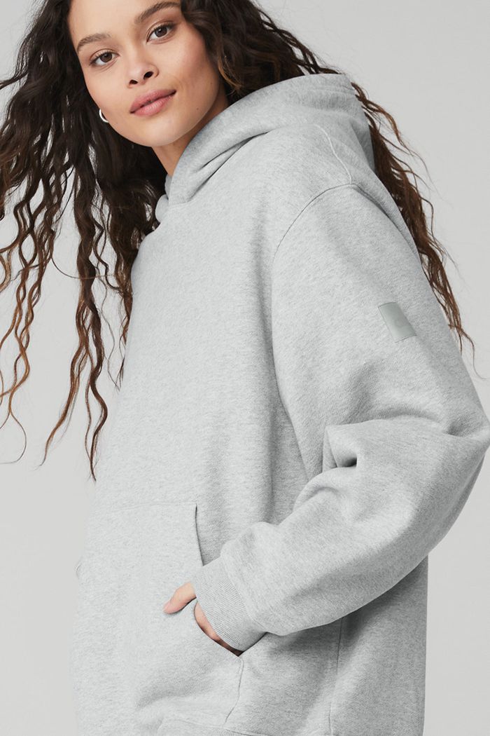 Alo Yoga Renown Women's Hoodie Grey | 51SGNOBYZ