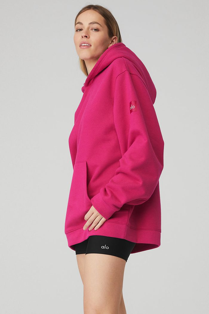 Alo Yoga Renown Women's Hoodie Red | 43ABUJPVH