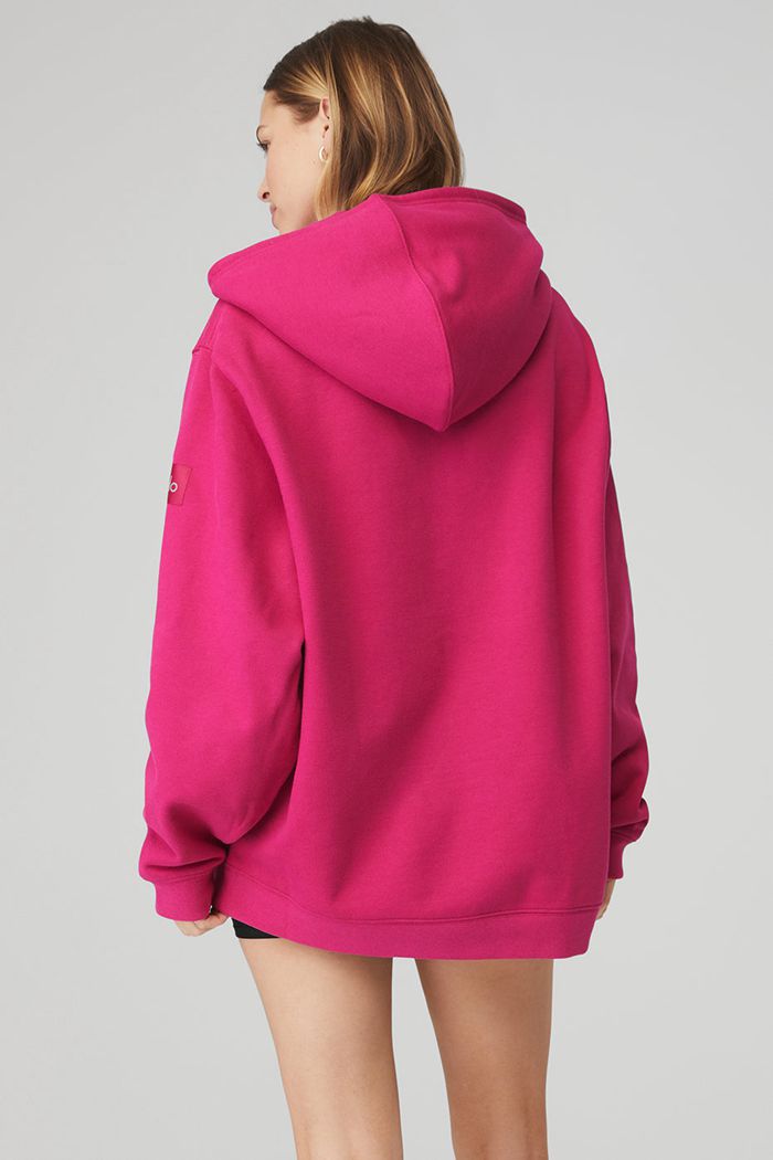 Alo Yoga Renown Women's Hoodie Red | 43ABUJPVH