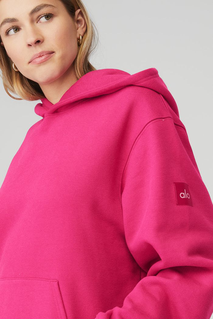 Alo Yoga Renown Women's Hoodie Red | 43ABUJPVH