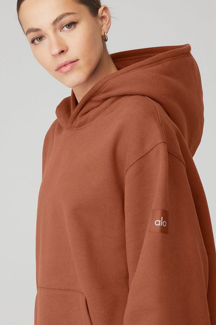 Alo Yoga Renown Women's Hoodie Red | 64PYJZAVG