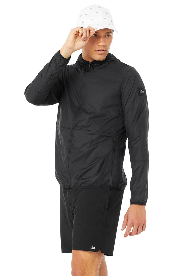 Alo Yoga Repeat Running Men's Jackets Black | 26TBSJOPA