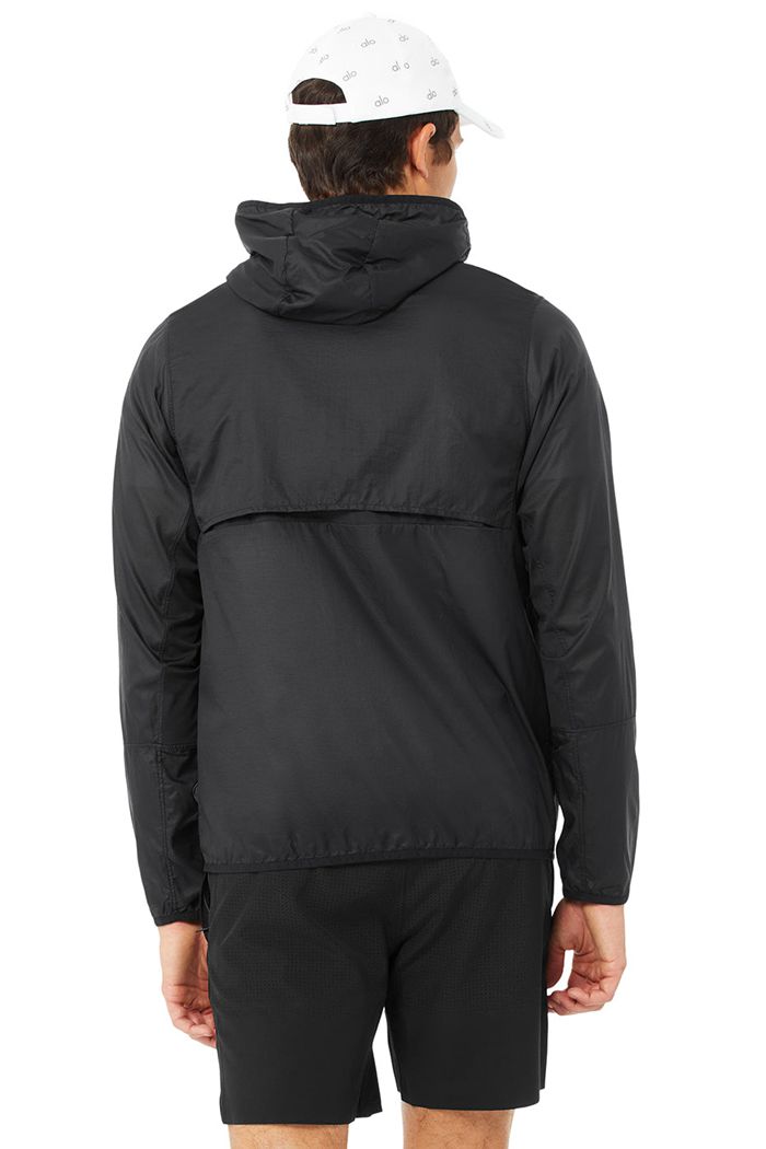 Alo Yoga Repeat Running Men's Jackets Black | 26TBSJOPA