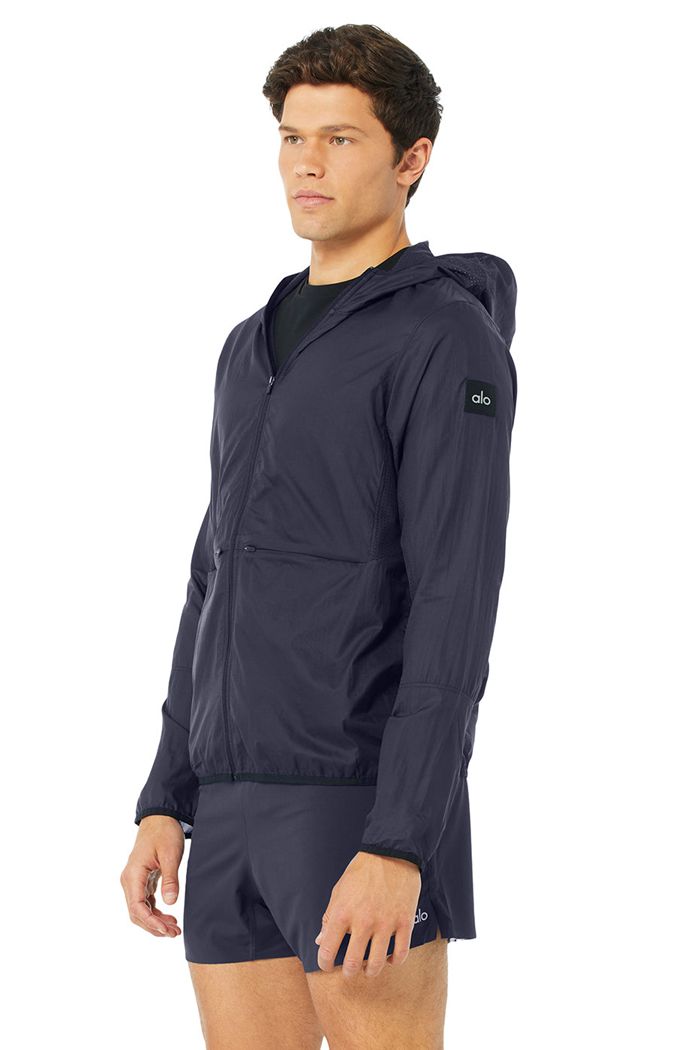 Alo Yoga Repeat Running Men's Jackets Black | 73REGBXIM