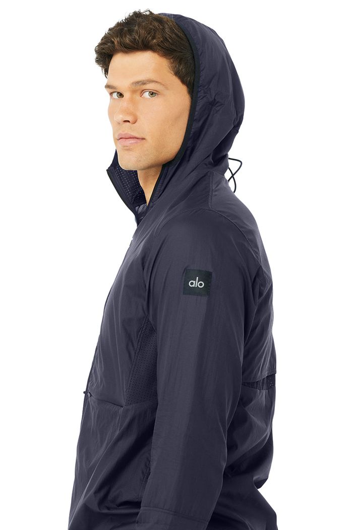 Alo Yoga Repeat Running Men's Jackets Black | 73REGBXIM