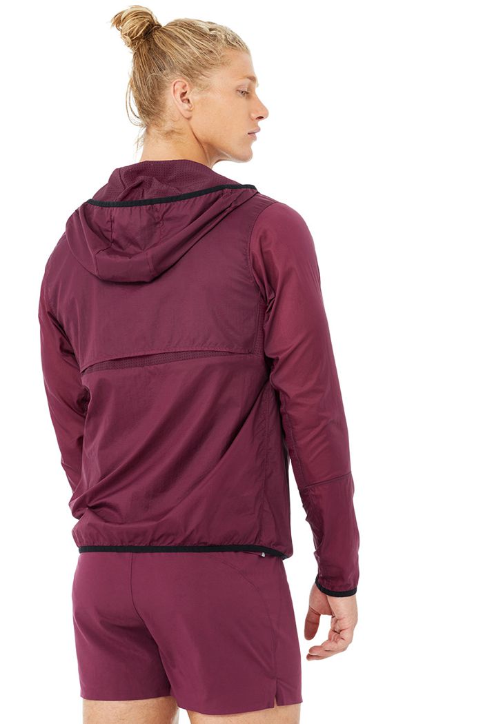 Alo Yoga Repeat Running Men's Jackets Red | 95XLKJEAT