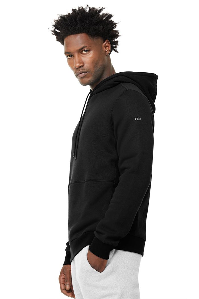 Alo Yoga Runyon Men's Hoodie Black | 15WAOLMZT