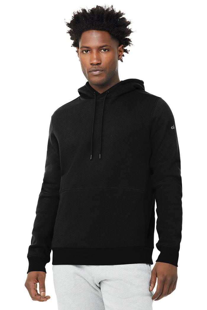 Alo Yoga Runyon Men\'s Hoodie Black | 15WAOLMZT