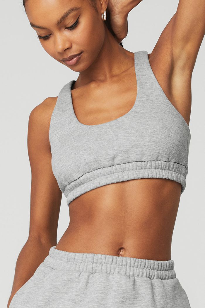 Alo Yoga Scoop Neck Sweatshirt Women's Bras Grey | 69INZFXTG