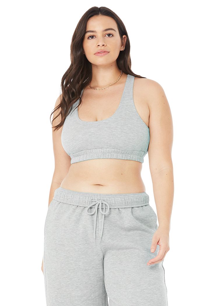 Alo Yoga Scoop Neck Sweatshirt Women's Bras Grey | 69INZFXTG