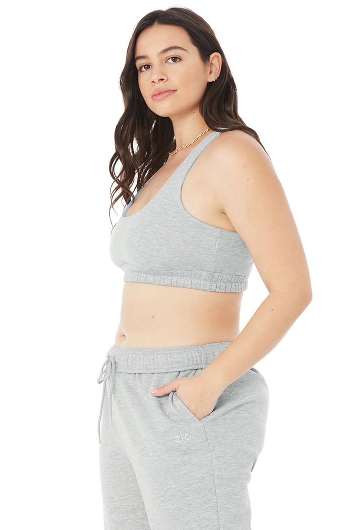 Alo Yoga Scoop Neck Sweatshirt Women's Bras Grey | 69INZFXTG